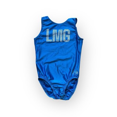 Ozone Girls Child Large CL Blue LMG Sequin Logo Gymnastics or Dance Leotard