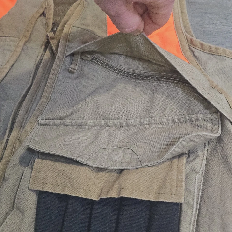 Cabelas Shooting Hunting Vest Full Zip Blaze Orange Pockets Men's Small Regular - Image 4 of 4