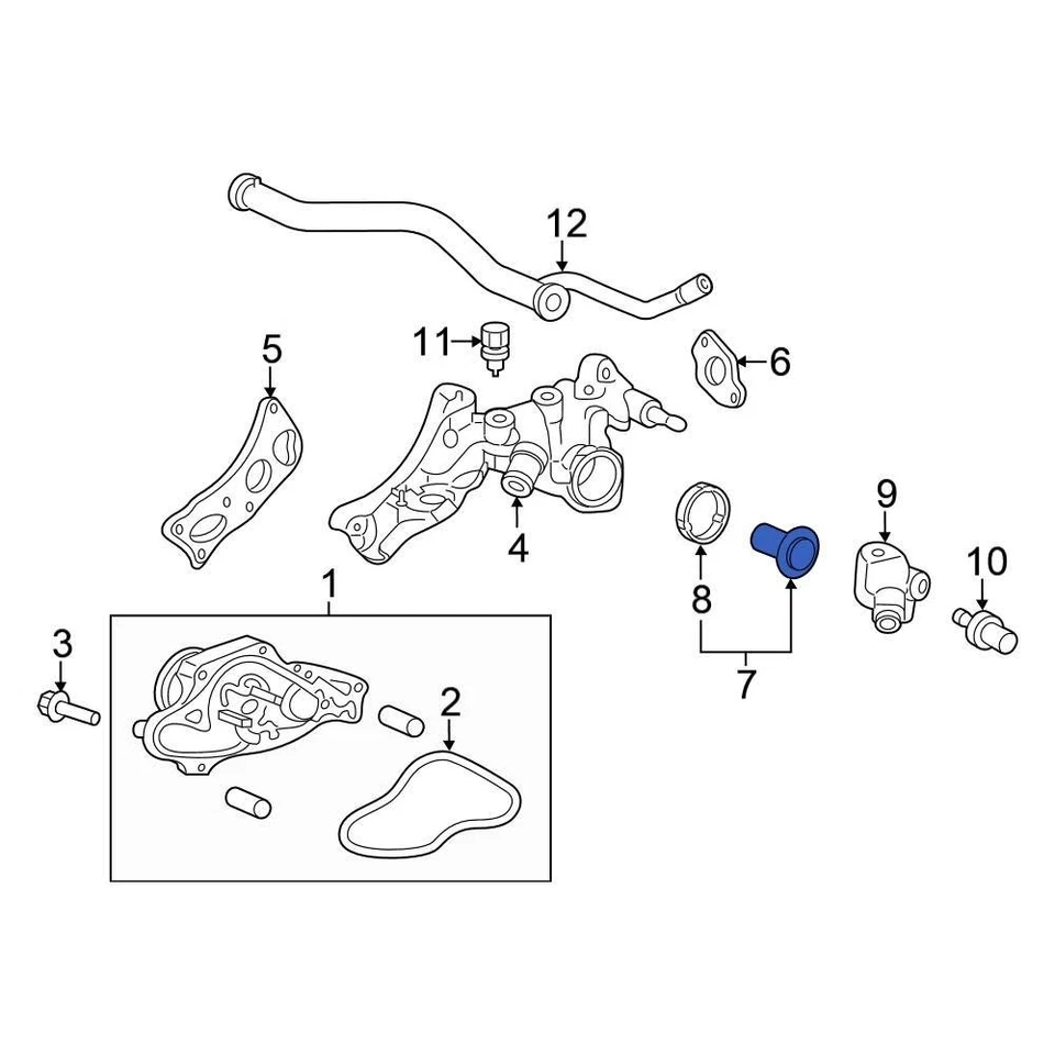 For Honda Accord 2002-2012 Honda 19301P8EA10 Engine Coolant Thermostat Foto 3 de 4