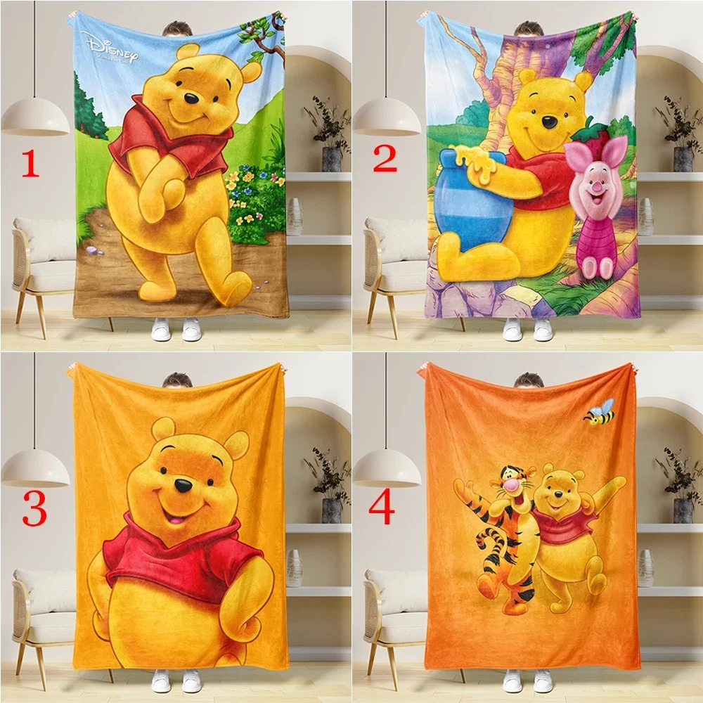 Cute Honey Bear Cartoon Fleece Blanket