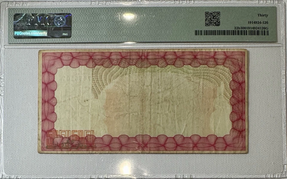 Cheque portador de 10000 dólares de Zimbabue 2003 P22b PMG 30 EPQ Cir. Problema de emergencia Foto 2 de 3