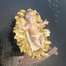 3.5" Italy Painted Rubber  Christ in Crib Manger Nativity Replacement (a11