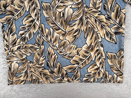 VINTAGE Banana Jack Shirt Adult 2XL XXL Blue Beige Floral Leaf Cotton Hawaiian - Picture 15 of 15