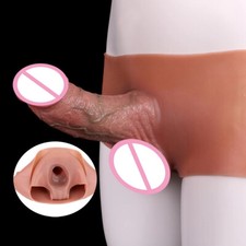 Realistic Penis Sleeve Pants Soft Liquid Silicone Hollow Dildo Pants Wearable