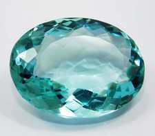 69 Ct. Aquamarine Ocean Blue Oval Faceted Cut Loose Gemstone for Ring  Pendant