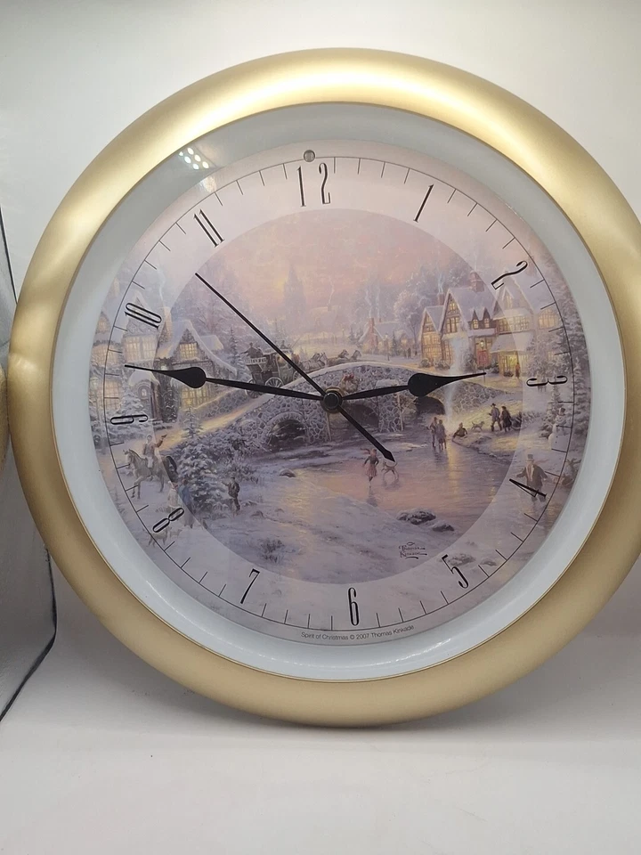 Reloj de Pared Música Viol Navidad Luz Activada Thomas Kinkade. ***FUNCIONA**** Foto 4 de 4