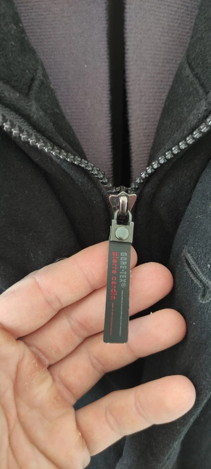 Pierre Cardin Mens Gore Tex Overcoat Coat Black Double Collar Wool Blend 56 46 - Image 3 of 4