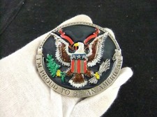 Proud To Be An American Patriotic Belt Buckle 1981 Bergamot