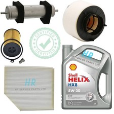 5L SHELL HX8 OIL AIR CABIN FUEL FULL SERVICE KIT FOR AUDI Q5 2.0 TDI 08-17
