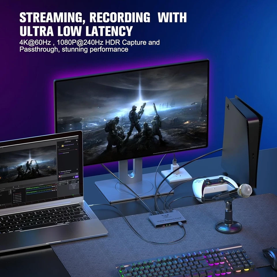 4K HDMI Video Capture Card for Streaming,4k@60hz,HDR VRR Passthrough low latency - Image 4 of 4