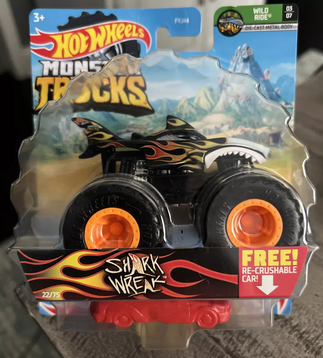 Hot Wheels Monster Trucks “SHARK WREAK “ Crushable Car “Wild Ride”