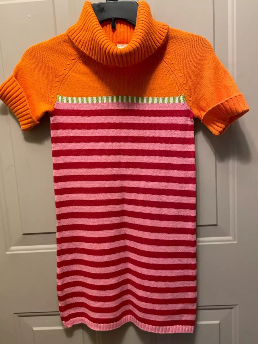 NEW Gymboree Girls (Size 8) RED, PINK & ORANGE Turtleneck SWEATER DRESS -  NWT