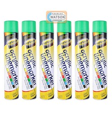 Image of LINE MARKER Acrylic Paint PACK 6 Survey Spray Field Grass Pitch Aerosol 750ml