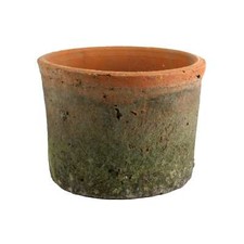Round Rough Antique "Barrel" Mossed Vintage Pot