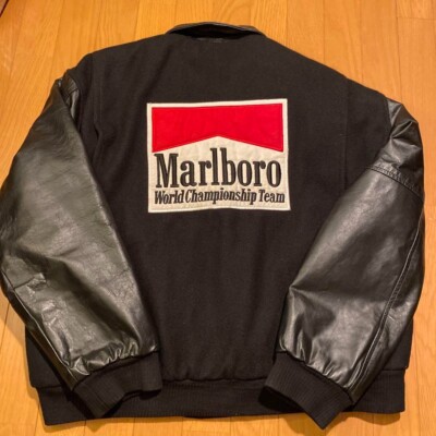 Used Marlboro Jacket Size XL 80s?90s Vintage Racing Style Leather