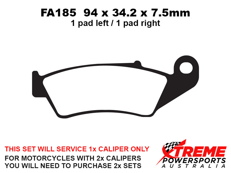 Plaquettes De Frein Avant Céramique Pour Suzuki DR 125 (2008-2012) - Dimensions 94x34.2x7.5mm