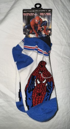 VTG 2007 Spider-Man 3 Movie Kids Acrylic Socks Shoe Size 7 1/2 - 4 New Old Stock