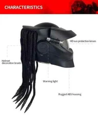 Matte Black Motorcycle Helmet Predator Sports Riding L (57-59) DOT Approved New