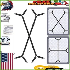 Heavy Duty Black Bed Sheet Straps - Adjustable Clips Unmatched Stability