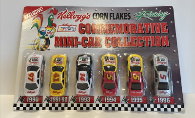 Kellogg's Corn Flakes Commemorative Mini 6 Car Collection Nascar 1990 - 1996 NEW