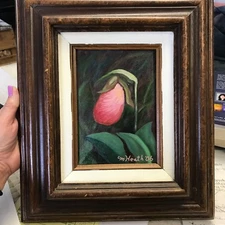 Lady Slipper Original Oil Painting Signed by Artist