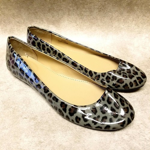 gray leopard flats