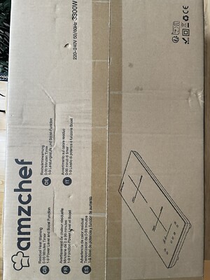 AMZCHEF Induktionskochfeld 2 Platten, Mit 10 Leistungsstufen - 3300W, Schwarz
