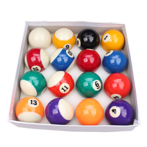 16 Pcs 1" Mini Miniature Balls Pool Table Billiard Deluxe Child's Toy In Box Set - Picture 5 of 7