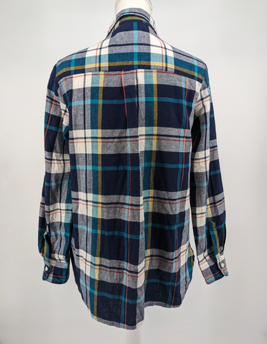 NWT Old Navy Women's Blue Plaid Button Up The Classic Shirt Size Medium - Picture 4 of 11