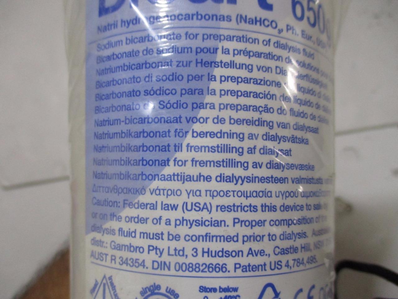 Bicart Powder Gambro BiCart 650g BI0630 Bicarbonate Cartridge | eBay
