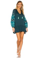 $128 Free People Women’s Size XS Jade Green Mix It Up Tunic Dress