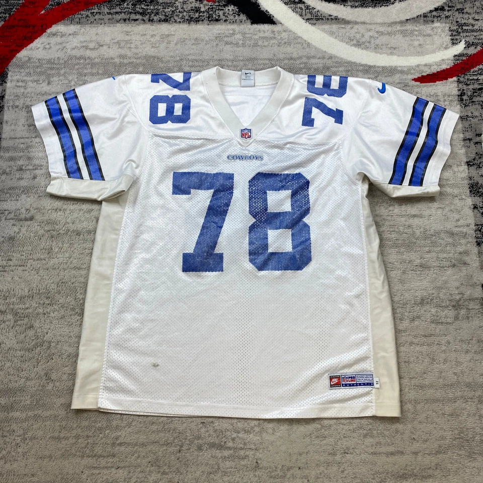 Vintage Dallas Cowboys Leon Lett Authentic Replica Jersey 52 2XL XXL White Blue - Image 2 of 4