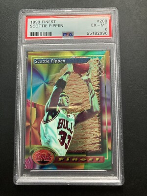 1993-94 Topps Finest 208 Scottie Pippen gegradet PSA 6 EX - MT