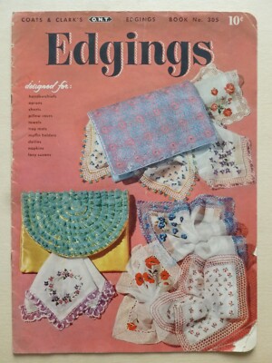 Vintage American crochet pattern book : EDGINGS - Coats & Clark s (1954)