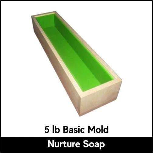 Nurture Soap 5 pound mold, Silicone Liner, Wooden Mold, Basic Loaf Mold