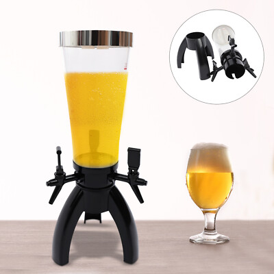 3L Beer Tower Dispenser, Spherical Beverage Dispenser Drink Tower with 3 Taps！