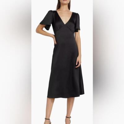 Satin short sleeve midi dress by Michael Kors size large NWT | eBay