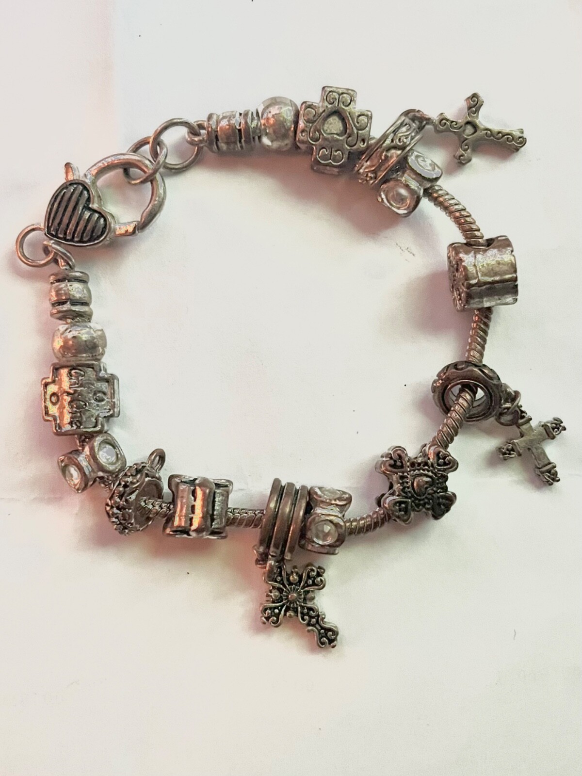 Custom Pandora Sterling Silver Bracelet with 12 Authentic Charms