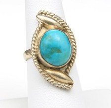 Vintage Sterling Silver  Turquoise Ring Southwestern Style Sz 7