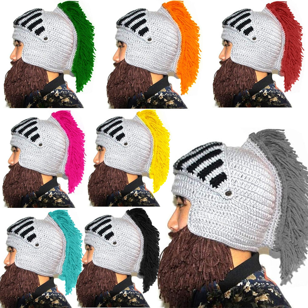 Knit Winter Hat Beanie with Detachable Mustache Unisex Holiday Gift Strappy Beard Cap Knitting Pattern: Convertible Hat, Bearded  main image 4