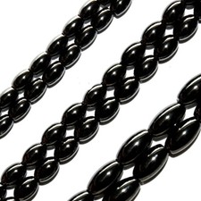 MAGNETIC HEMATITE JEWELRY NECKLACE BEADS RICE OVAL 6X12MM HIGH POWER OVAL HP42