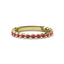 TriJewels Ruby Bezel Set Eternity Ring Stackable 0.45 ctw* 14K Gold JP:13838