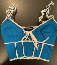 Womens blue bralet top, size S, Blue Blush brand