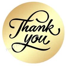 GOLD FOIL THANK YOU ENVELOPE SEALS LABELS STICKERS PARTY FAVORS