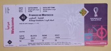 Match 62 France Morocco 2022 FIFA World Cup Ticket Stub with Team Names (Mint)