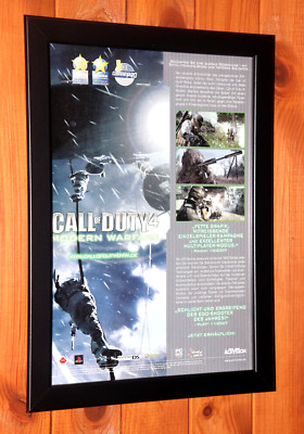 Call of Duty 4: Modern Warfare PS3 NDS Rare Small Promo Poster Ad / Page Framed