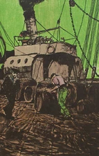 Cargo Ship Port Worker Unknown Lithograph Circa 1910/20