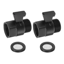 Water Flow Control Valve, 2 PCS G1/2" Shower Head Shut Off Valve(Black)