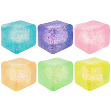   Play Side Creations Squishy Cube BLUE GLITTER BNWT  