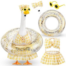 Bikini Porch Goose Outfits with Sunglasses and Swimming Tube for 23" Summer G...